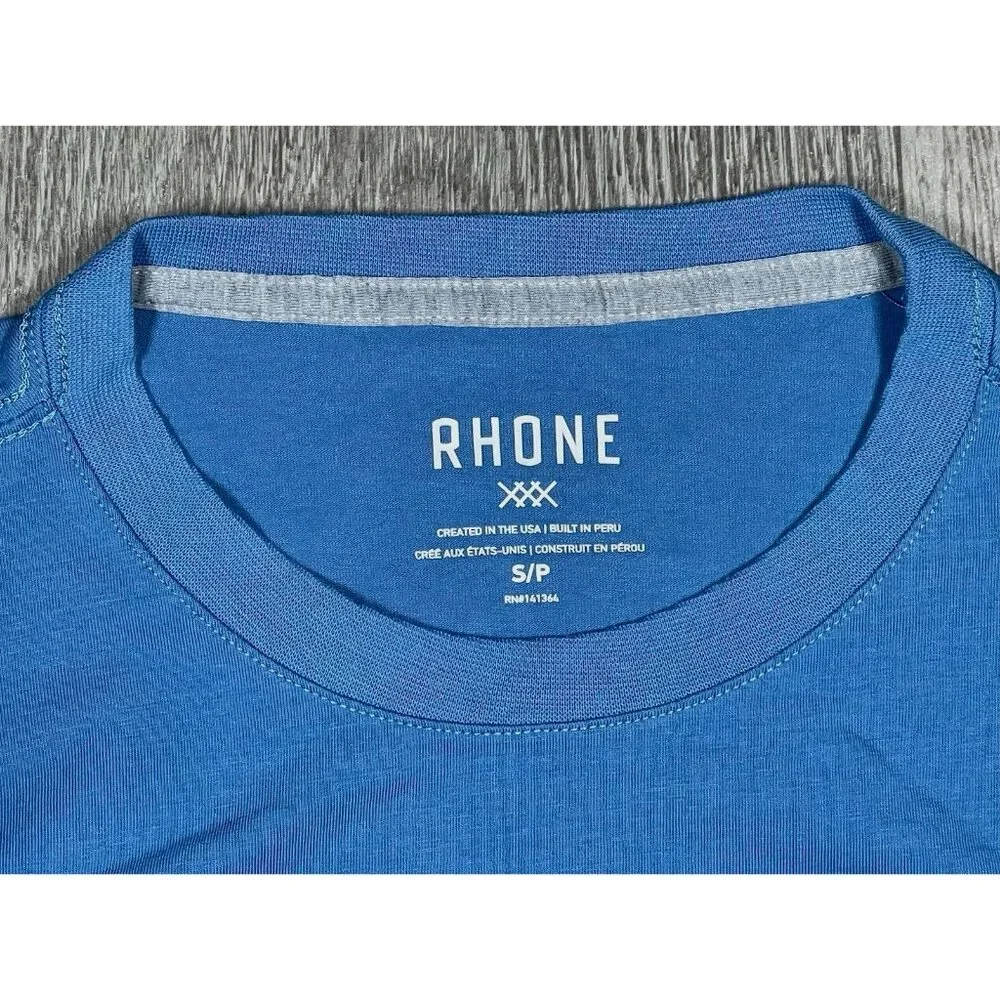 Rhone Blue Element Tee Cotton Everyday T-Shirt - Men Size Small - Picture 2 of 12
